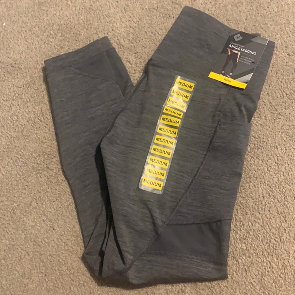 NWT Grey Member's Mark Mesh Leggings Workout Pants Sz M